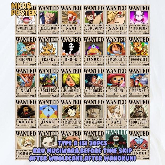 

Terlaris [30PCS] Poster Sticker Bounty One Piece SALE