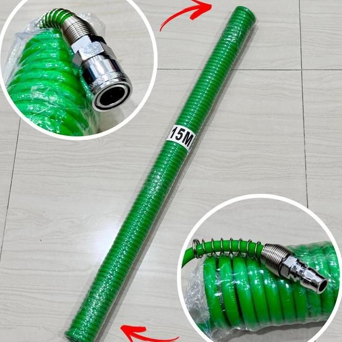 NEW Selang spiral angin / selang recoil / selang angin kompresor 15 meter