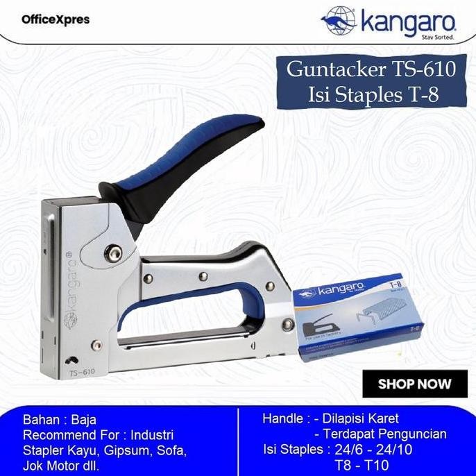 

ready Stapler Tembak Gun Tacker / Guntacker Kangaro TS 610