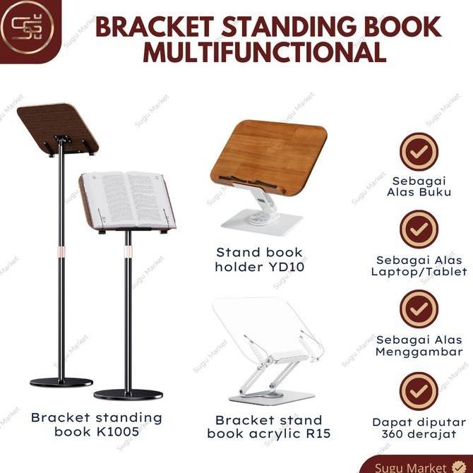 

BEBAS ONGKIR - Penyangga Buku YD10 Book Stand Reading Holder Ipad Tablet 360 Derajat
