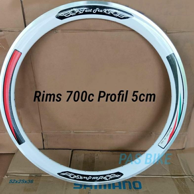 Rims 700C 36 Hole Velg Fixie Alloy 5Cm Double Wall