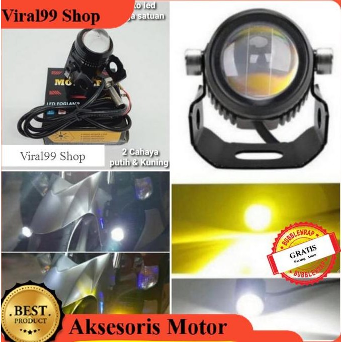 Promo Lampu Motor D2 Laser Led Tembak Foglamp Moto Led Super Terang COD