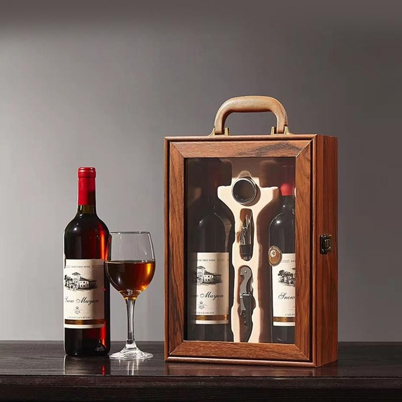 

Premium Gift Box Wine Open A Window / Dua Botol Kotak Hadiah Anggur Dilengkapi Dengan 3 Buah Alat Minum / Wine Gift Kualitas Unggul High Quality