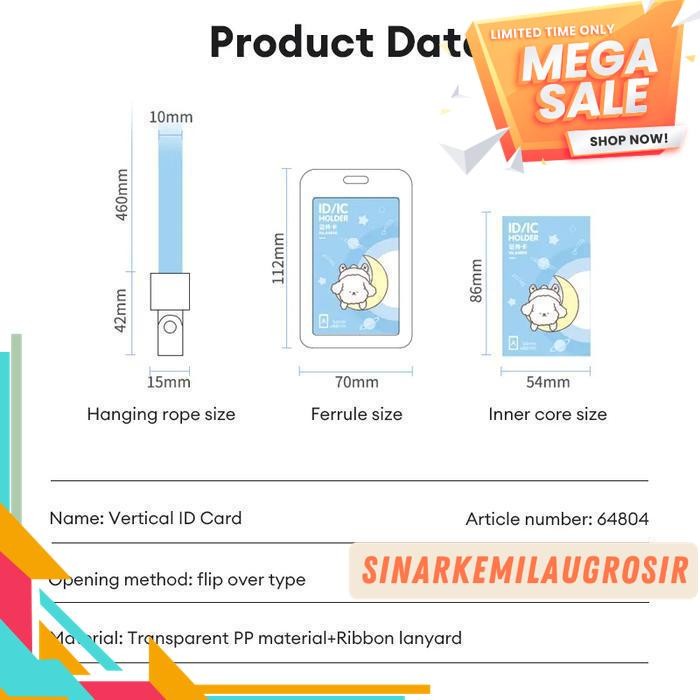 

DELI 64804 ID/IC SET TEMPAT ID CARD HOLDER COVER CARD FRAME ID NAMETAG NAME TAG NAMA 2 SISI PLASTIK PVC MODEL BOX TRANSPARANT BENING INTEGRATED KARTU ATM ETOLL EMONEY LANYARD GANTUNGAN KUNCI TAG VERTIKAL 70 X 110 MM YOYO KEY RING BELT C-113V BAHAN