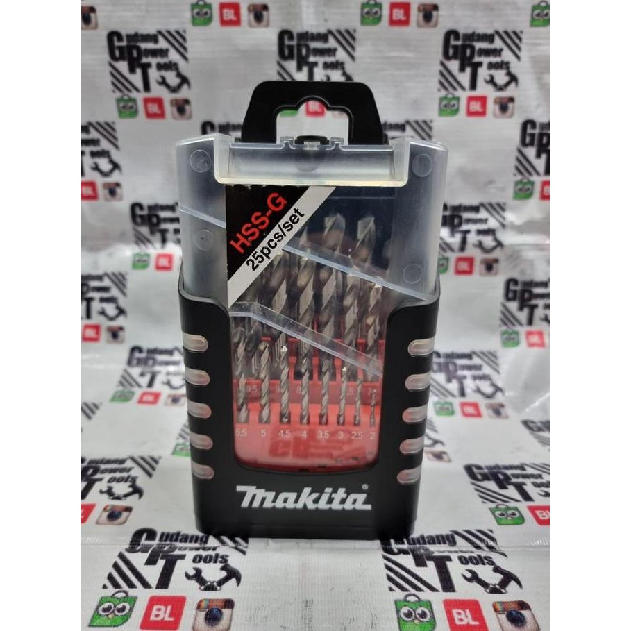 Mata Bor Besi HSS Set 19pc Makita / Mata Bor Besi HSS 19pc Makita