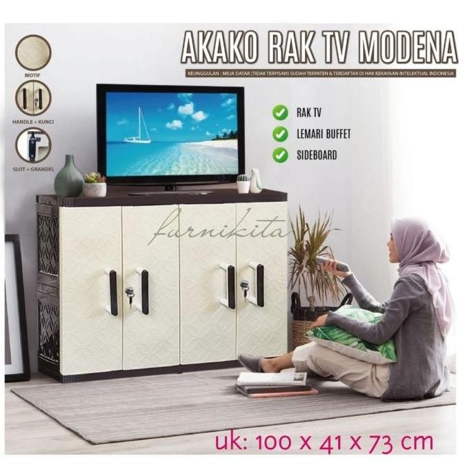 RAK TV AKAKO MODENA MEJA TV PLASTIK MEJA TV MINIMALIS MODERN