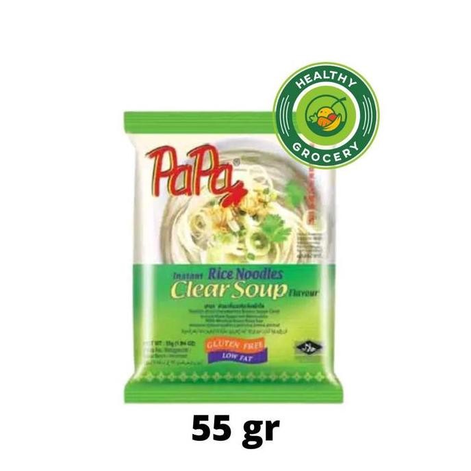 

Produk Unggulan] Papa Rice Noodles Clear Soup 55gr / Kwetiaw Instan Rasa Sup