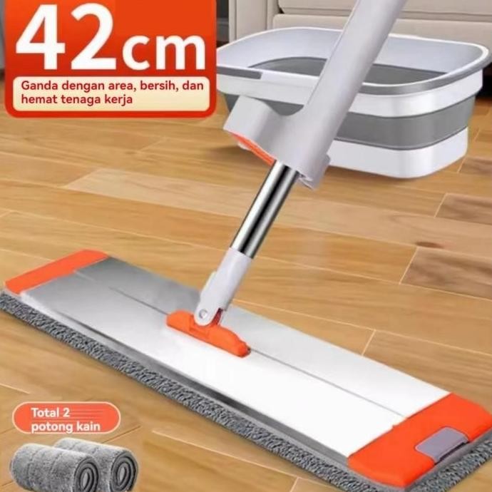 Alat Pel Lantai Microfiber Alat Pel Standing Microfiber Mop Alat Pel Lantai Tarik Dapat Berputar 360