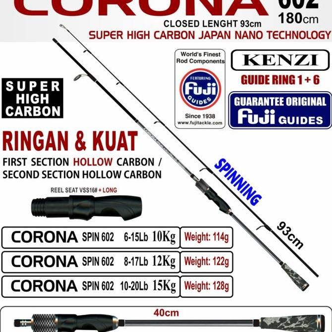 joran pancing kenzi corona 180 cm 602 pilihan. 10 12 15kg