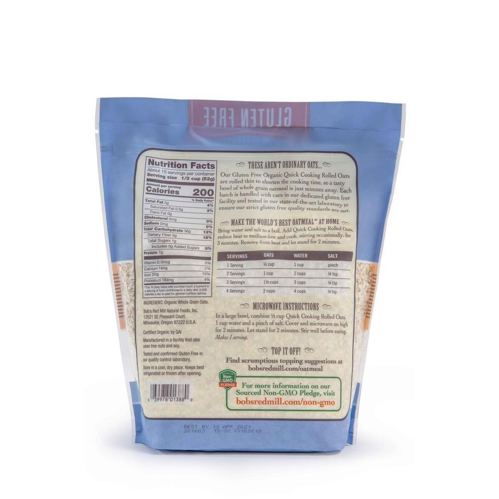 

Grosir Bundling 4Pcs Bob'S Red Mill Gluten Free Organic Old Fashioned Rolled Oat 907 Gr