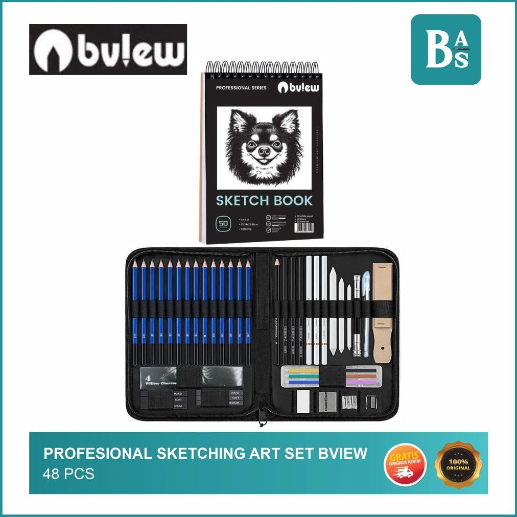 

Terlaris Bview - Professional Sketching Art Set 48 Pcs - Sketchbook Paket Profesional - Bali Art Supplies Murah