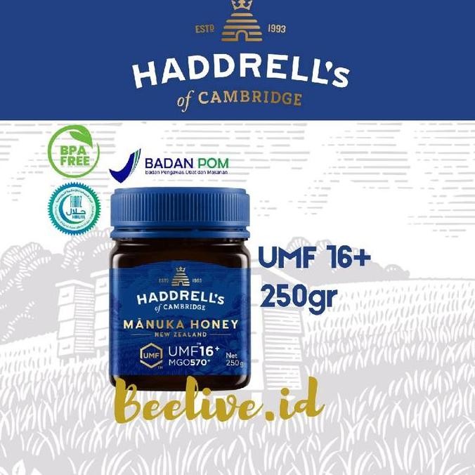 

BARU MADU HADDRELLS MANUKA HONEY UMF 16+ MGO 573+ 250GR (UMF 15+ UP)