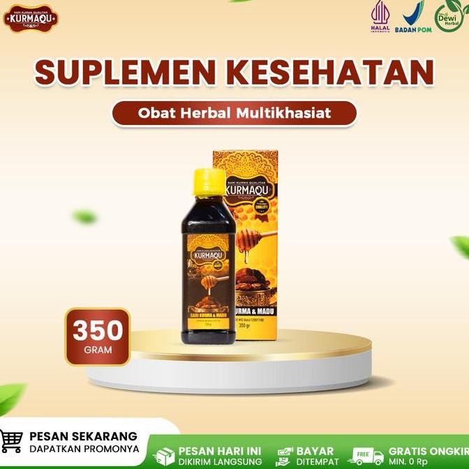 

BARU KURMAQU SARI KURMA MADU ASLI 350GR UNTUK PANAS DALAM ANAK & SAKIT TENGGOROKAN KERING BPOM HALAL MUI