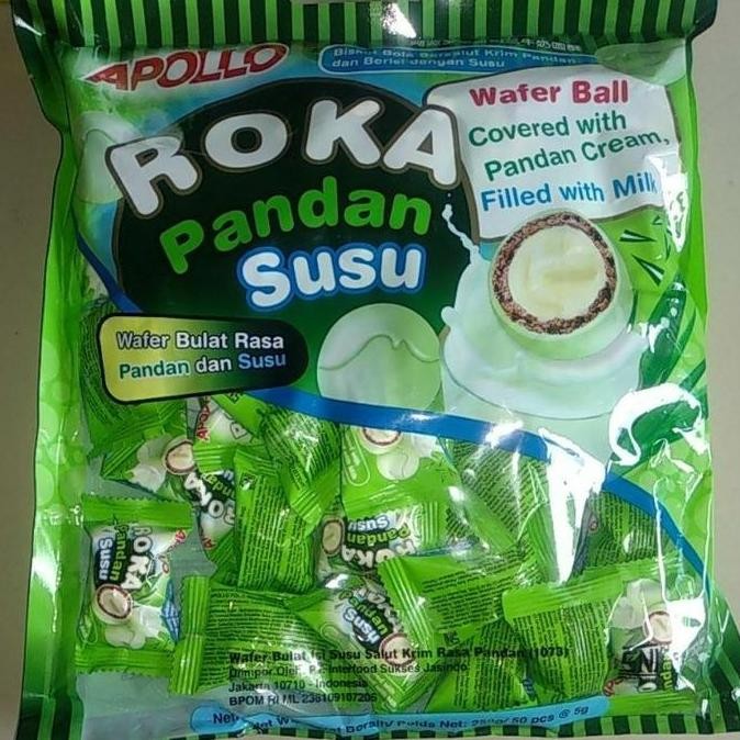 

Baru Apollo Roka Pandan Susu Wafer Bola Coklat 250 Gram Isi 50 Pcs