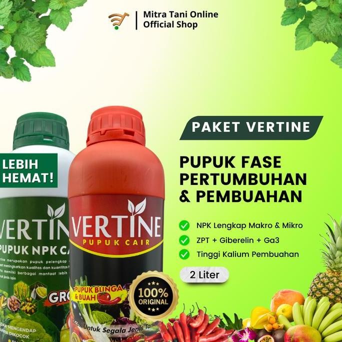 

Terlaris Paket Pupuk Lengkap Pertumbuhan Dan Pembuahan Tanaman : Vertine-Grow Npk Cair + Vertine Kalium