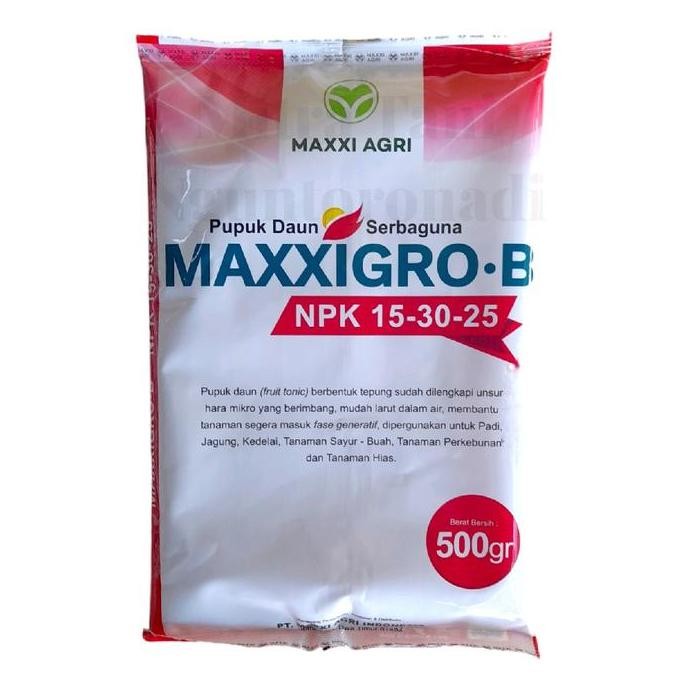 

Terlaris Pupuk Serbaguna Maxxigro B Npk 15-30-25 Cap Maxxi Agri 500Gr