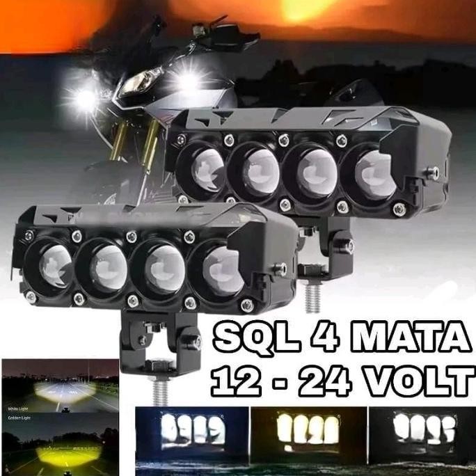tersedia lampu led sorot d3 sql 4 mata 12volt - 24volt lampu tembak motor mobil bis truk