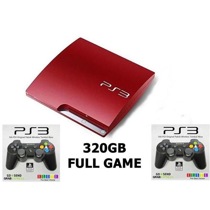 new PS3 SLIM 320GB OFW + 2 STIK WIRELESS ISI FULL GAME GARANSI (SONY PS 3)