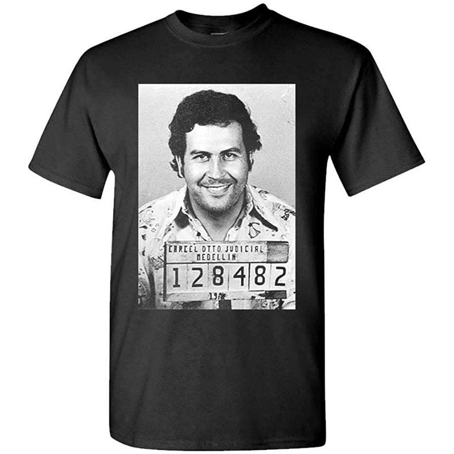 Kaos Pablo Escobar Medellin Cartel Cocaine T-Shirt Baju Unisex Vintage 100% Cotton Combat 24s Lembut