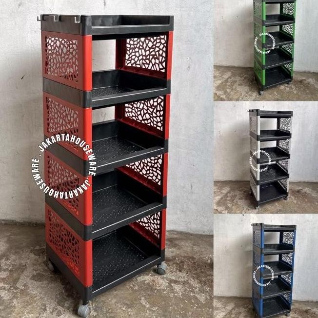 Rak Plastik Susun 5 + Roda