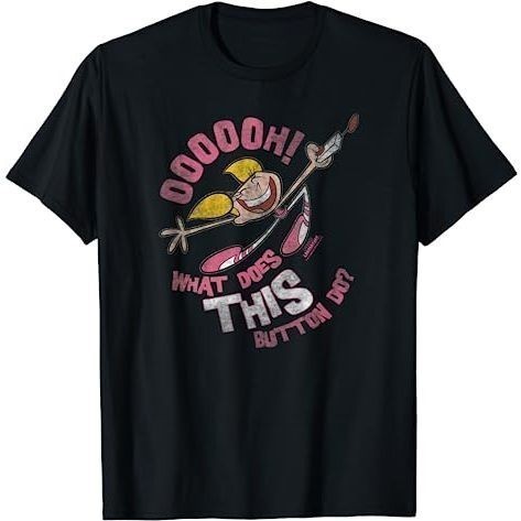 Baju Kaos Dexter's Laboratory Dee Dee Button T-Shirt Premium Cotton Combed 24s Original 100% | Pinky