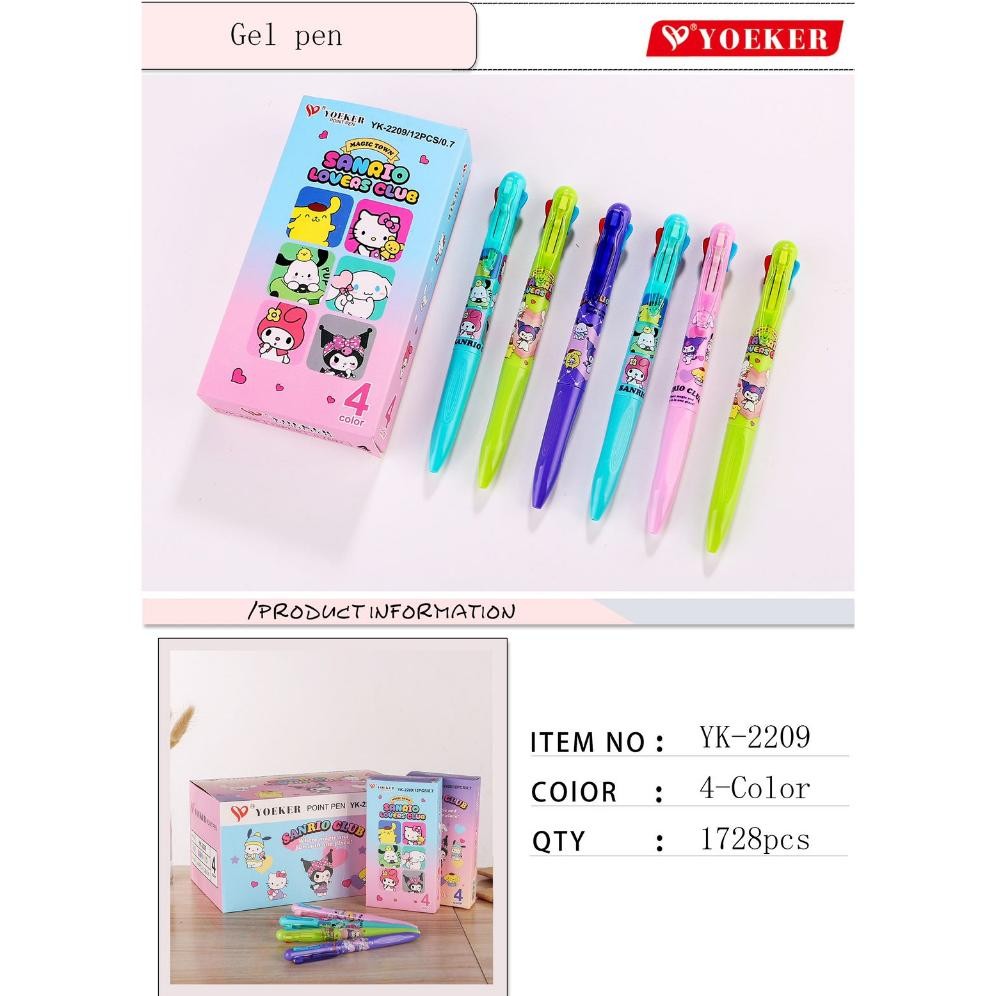 

Ready (12Pc) Bolpen / Pulpen/ Pen 4 Warna Kuromi Melody Sanrio Fancy