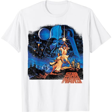 Baju Kaos Star Wars A New Hope Classic Vintage Poster T-Shirt Premium Cotton Combed 24s Original 100
