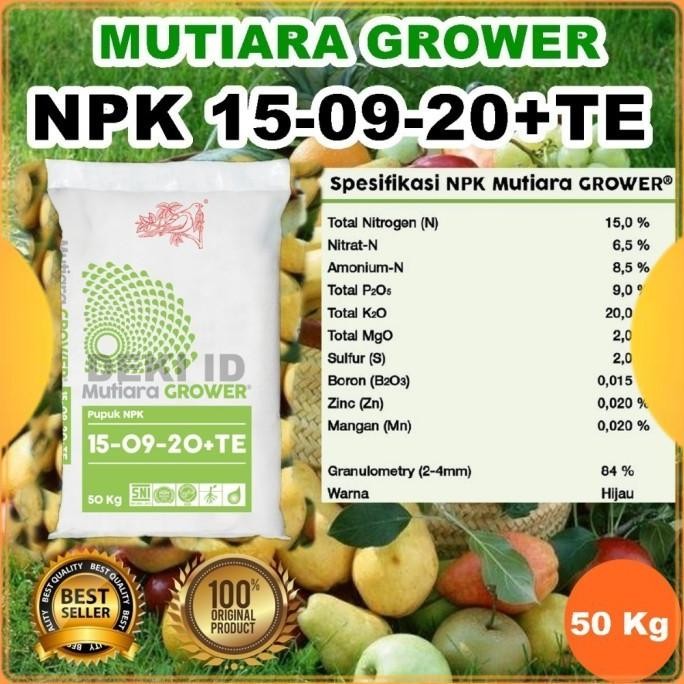 

Terlaris Npk Mutiara Grower 15 09 20 Te Meroke 50 Kg Via Instant Pupuk Tanaman
