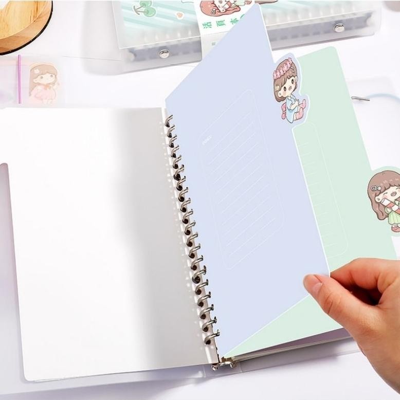 

Ready Set Binder A5 20 Ring Lengkap Divider Kertas Motif Powder Sugar