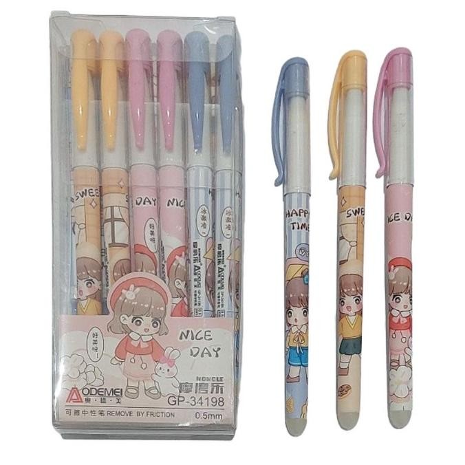 

Ready Pulpen Gel Hapus Anak Pen Fancy Aodemei Isi 12 Pen