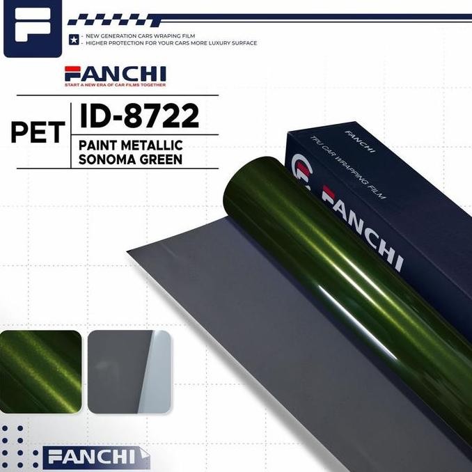 

Promo 50CM Sticker FANCHI ID-8722 Paint Metallic Sonoma Green PET per 50CM COD