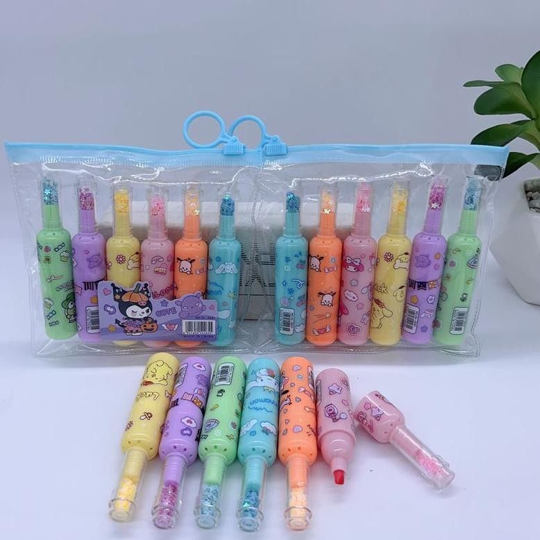 

Ready Stabilo 6 Warna Sanrio / Highlighter Sanrio + Bintang Kecil Mini Mini Dan Pouch Plastik Motif Cinnamorol Melody Kuromi