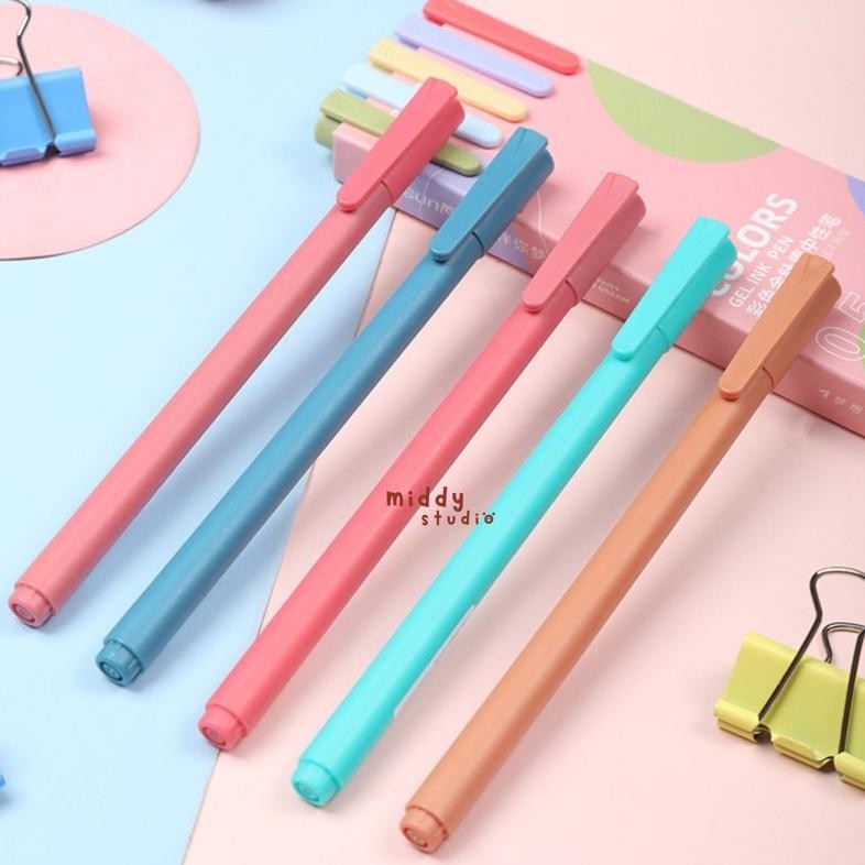 

Ready Morandi Macaron Gel Pen Ink 0.5Mm Pastel 5Pcs Set Ballpoint Pena Bolpen Stock