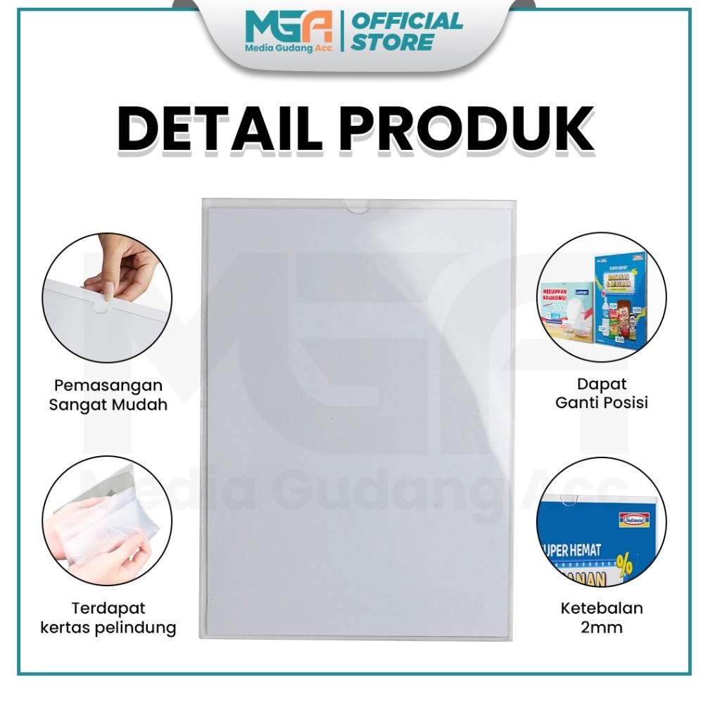 

Ready Akrilik Pocket A5 2Mm / Tempat Poster Tempel Dinding Akrilik - Sign Holder Untuk Display Poster Marketing Dan Promosi