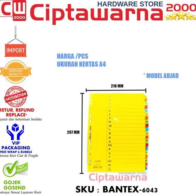 

best seller] Divider Bantex 6043 Devider Pembatas Kertas Abjad A - Z A4