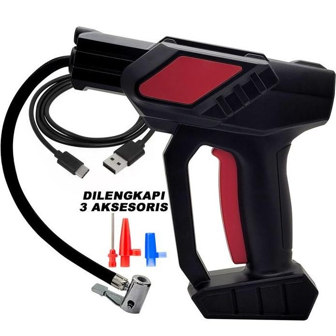 ready Mini Compressor - Pompa Ban Angin / Pompa Ban Mobil Sepeda Elektrik Pompa Angin Portable USB T