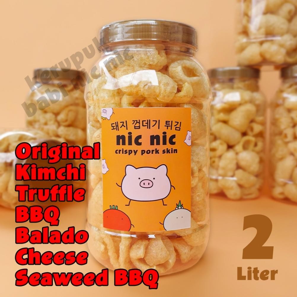 

Ready stok Terlaris Kerupuk Kulit Babi Nic Nic 2 Liter Snack Cemilan Rambak Krupuk Kerubi Termurah