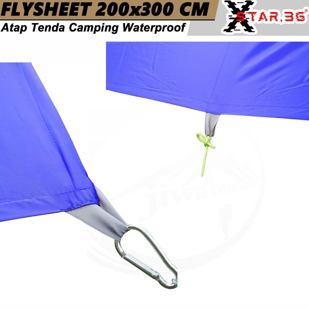 Flysheet Tenda Outdoor 2 X 3 Yard Atap Tenda Camping Waterproof 2X3 Kanopi Outdoor Anti Air