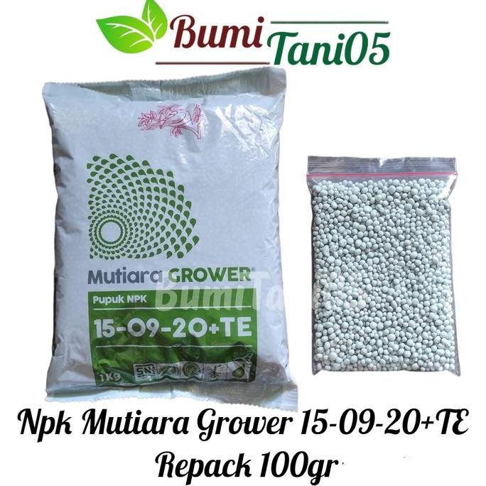 

Terlaris Pupuk Npk Mutiara Grower 15-09-20+Te Kemasan Repack 100Gr