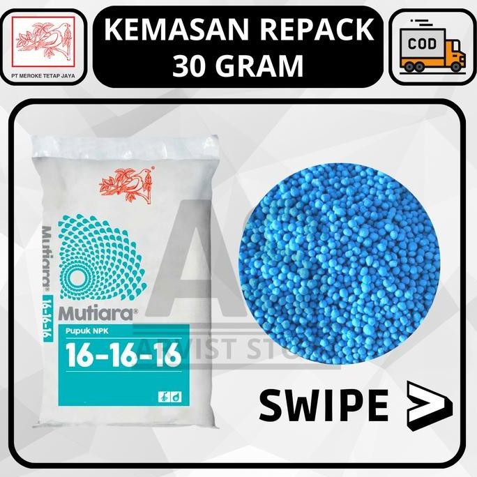 

Terlaris Pupuk Mutiara Npk 16-16-16 Meroke Kemasan Repack 30 Gram