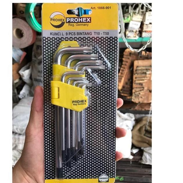 Miliki Kunci L Set 9Pcs Bintang Prohex T10-T50