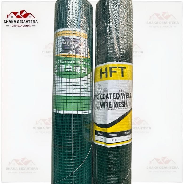 NEW NEW KAWAT RAM LOKET PVC Hijau Ayakan Kandang 1/4 1 Roll