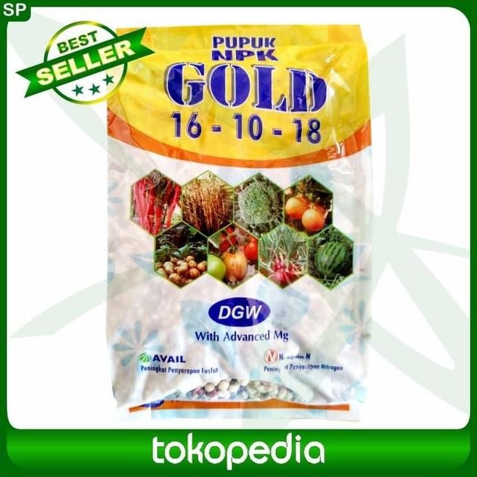

Terlaris Pupuk Pertumbuhan Tanaman Pertanian Npk Gold 16-10-18 Dwg - 1 Kg