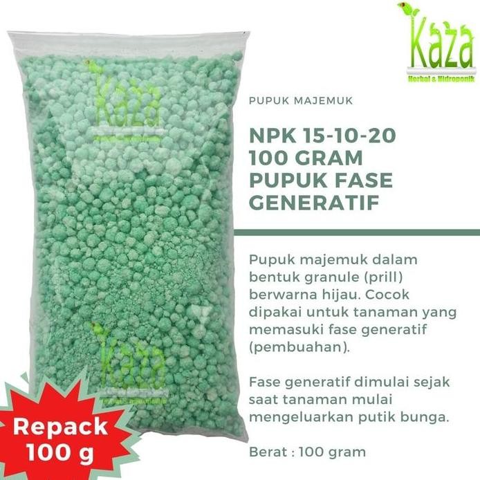 

Terlaris Pupuk Npk 15-10-20 Kemasan 100 Gram Untuk Fase Generatif