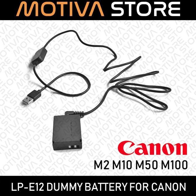 TERMURAH - LPE-12 Dummy Battery DC Coupler For Canon EOS M M2 M10 M50 M100 LPE12