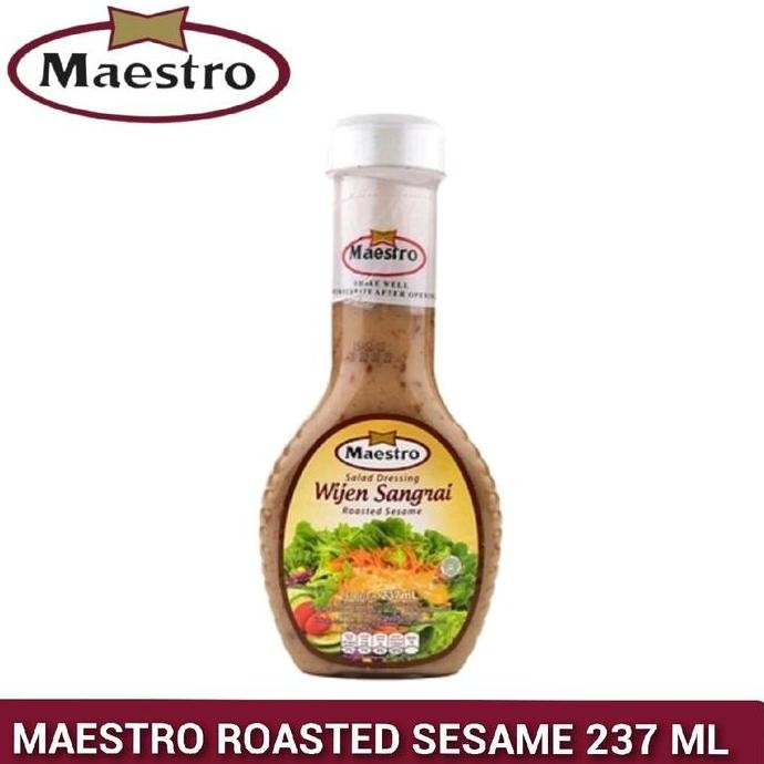 

Terlaris Maestro Salad Dressing Wijen Sangrai 237 Ml Botol - Selai Organik Bpom Halal Bahan
