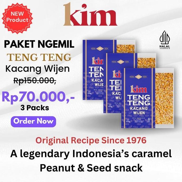

Terlaris Kim Teng Teng Paket Ngemil Kacang Wijen Isi 3 Packs - Food, Snack