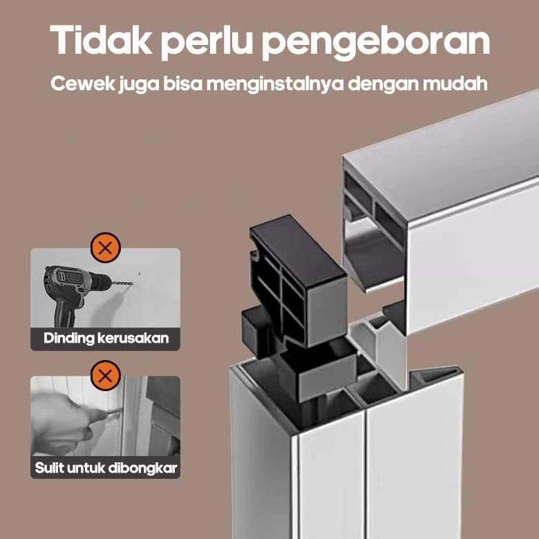 ND Pintu Lipat Pvc Folding Door - pintu kamar mandi PVC - Pintu Lipat Geser -Tidak perlu pengeboran 