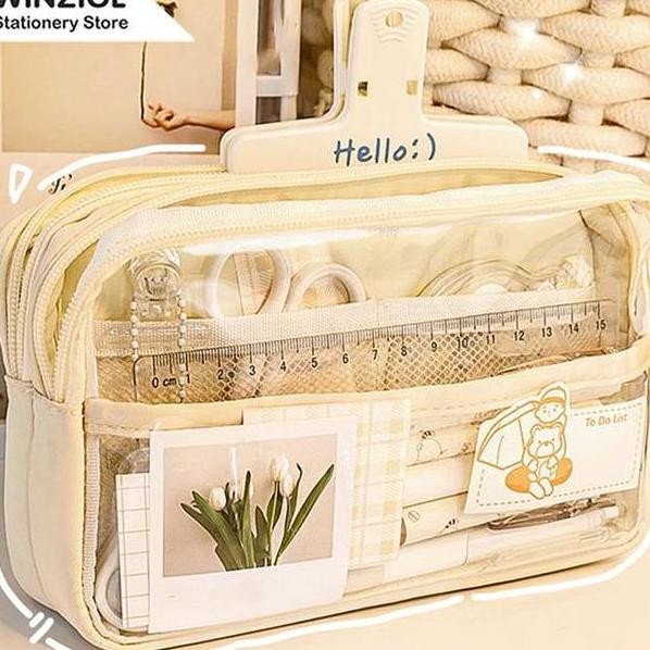 

Winze Ota Il Tranparan Aethetic Cil Cae Large Tempat Il Pouch Lucu Tationery Organizer Barang Aethetic Tempat Il