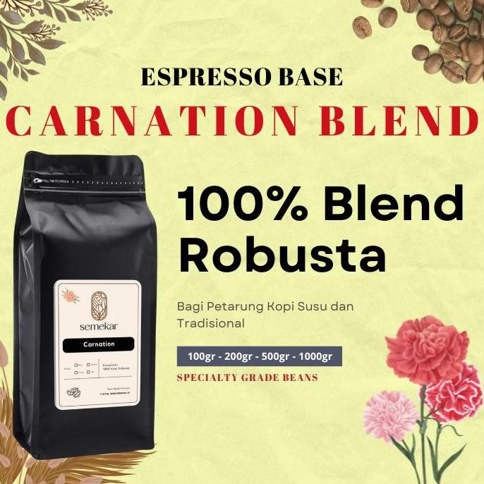 

BLEND CARNATION ROBUSTA KOPI BIJI BUBUK COFFEE BY SEMEKAR ROASTED ORGANIK POWDER TERMURAH